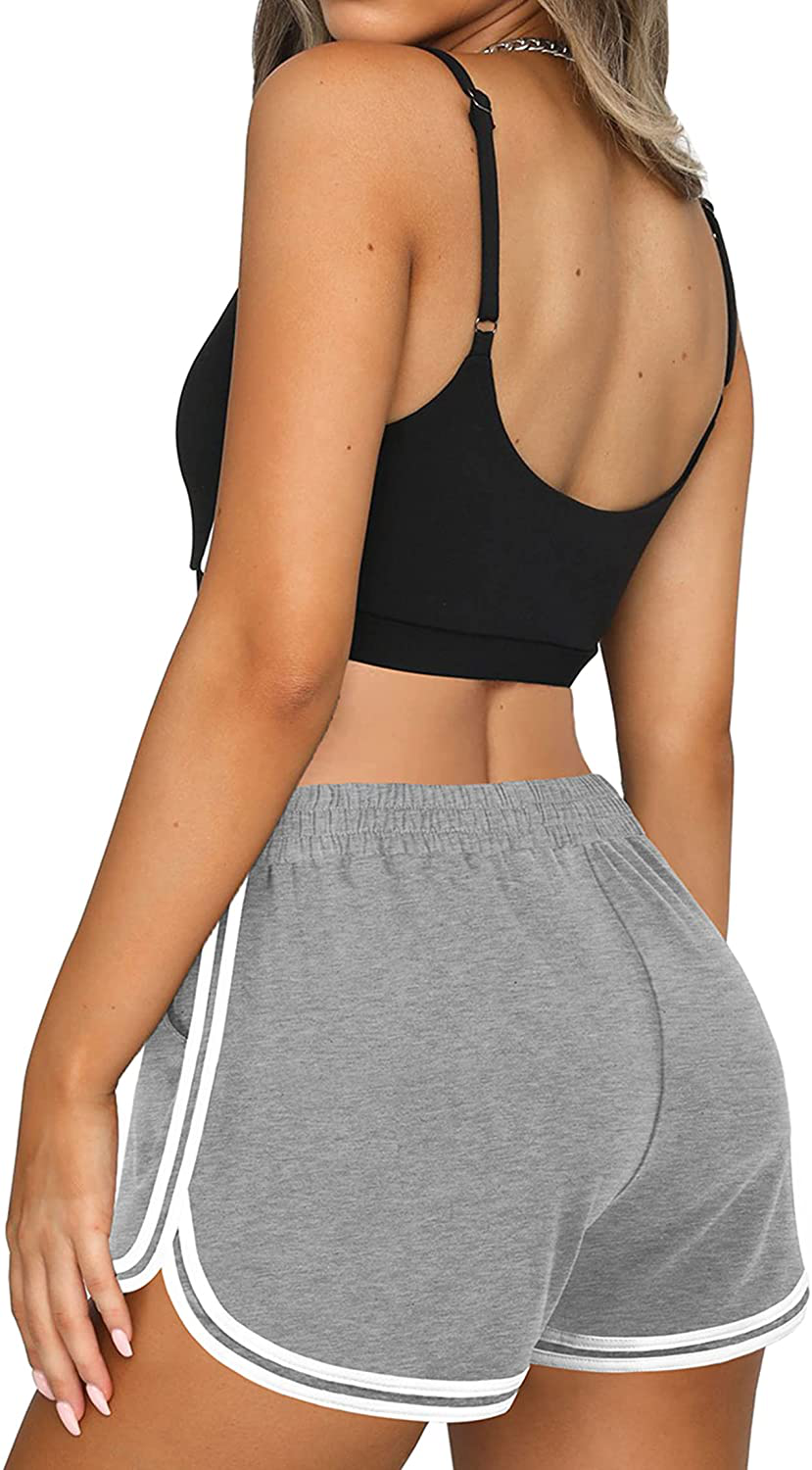 OFEEFAN Womens Athletic Shorts with Pockets Workout Running Summer Lounge Dolphin Shorts Apparel & Accessories > Clothing > Shorts Kylie Max   
