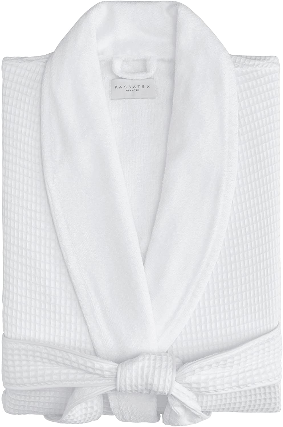 Kassatex Hotel Waffle Terry Robe, Small/Medium, White Apparel & Accessories > Clothing > Sleepwear & Loungewear > Robes Kylie Max   