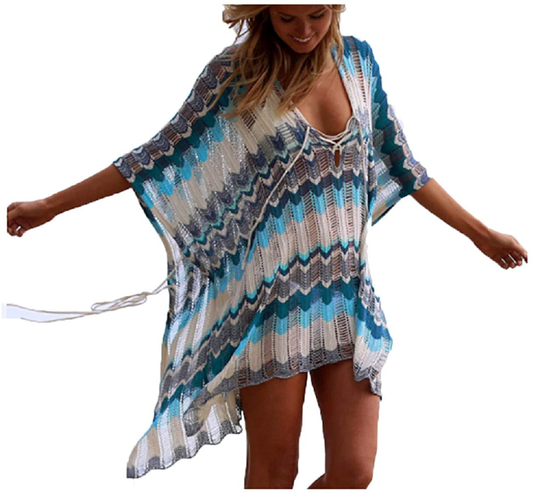 Wander Agio Beach Swimsuit for Women Sleeve Coverups Bikini Cover up Net Apparel & Accessories > Clothing > Swimwear Kylie Max   