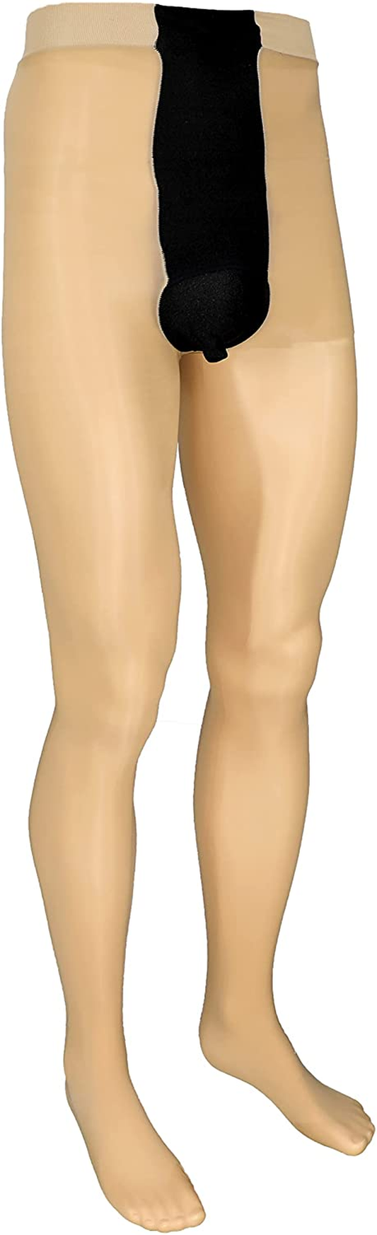 Glossy Mens Pantyhose with Fly Pouch Apparel & Accessories > Clothing > Underwear & Socks > Shapewear Generic Tan (1 Pair) 3X-Large 