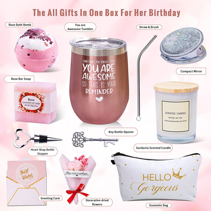 Birthday Gifts for Women Best Friends Gifts Thank You Gifts Get Well Soon Gifts Relaxing Birthday Gifts Spa Gifts - You are Awesome Wine Tumbler Inspirational Gifts, Coworker, Mom, Wife, Sister, 12oz Arts & Entertainment > Party & Celebration > Gift Giving Yorktend   
