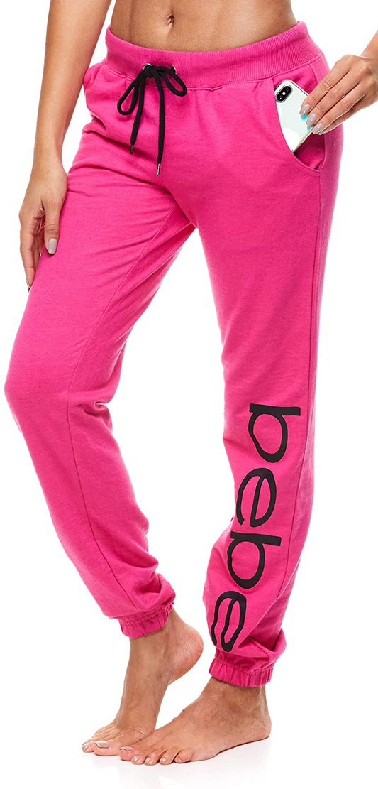 Bebe Womens Sweatpants French Terry Jogger Lounge Sleep Pajamas Apparel & Accessories > Clothing > Activewear Kylie Max   