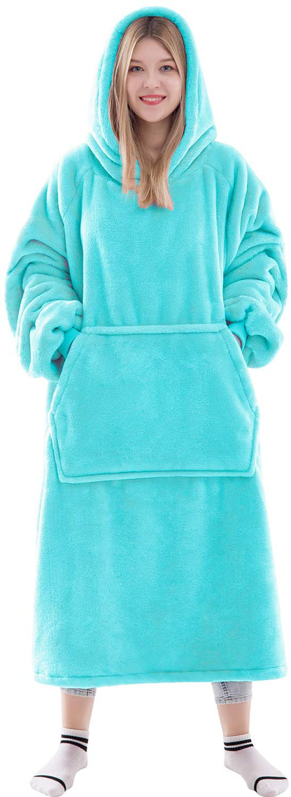 Waitu Wearable Blanket Sweatshirt for Women and Men, Super Warm and Cozy Giant Blanket Hoodie, Thick Flannel Blanket with Sleeves and Giant Pocket - Dark Gray Arts & Entertainment > Party & Celebration > Gift Giving Waitu I Adult 