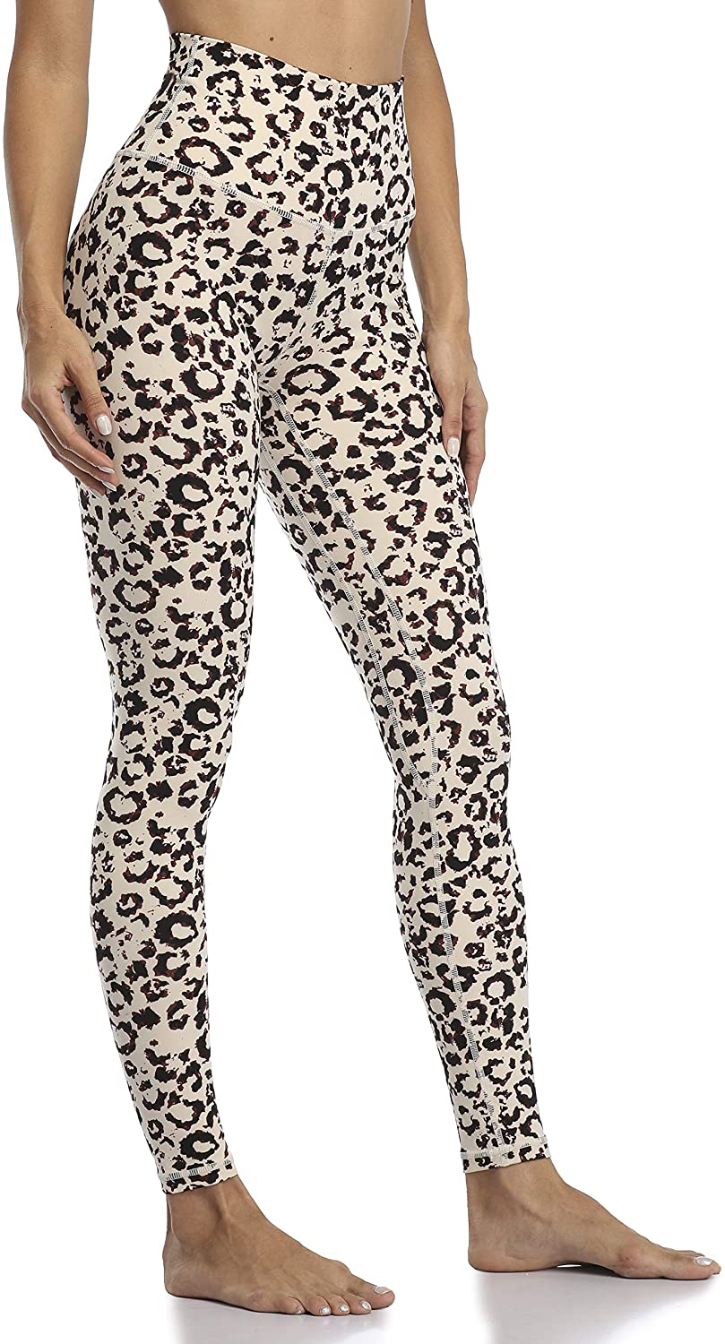 Colorfulkoala Women's High Waisted Pattern Leggings Full-length Yoga Pants Apparel & Accessories > Clothing > Activewear Colorfulkoala Beige Leopard X-Small 
