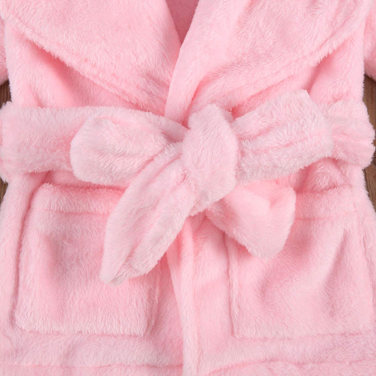 Unisex Baby Plush Bathrobe Plain Kimono Gown Newborn Toddler Girls Boys Towel Robe Nightwear Clothes Apparel & Accessories > Clothing > Sleepwear & Loungewear > Robes Kylie Max   