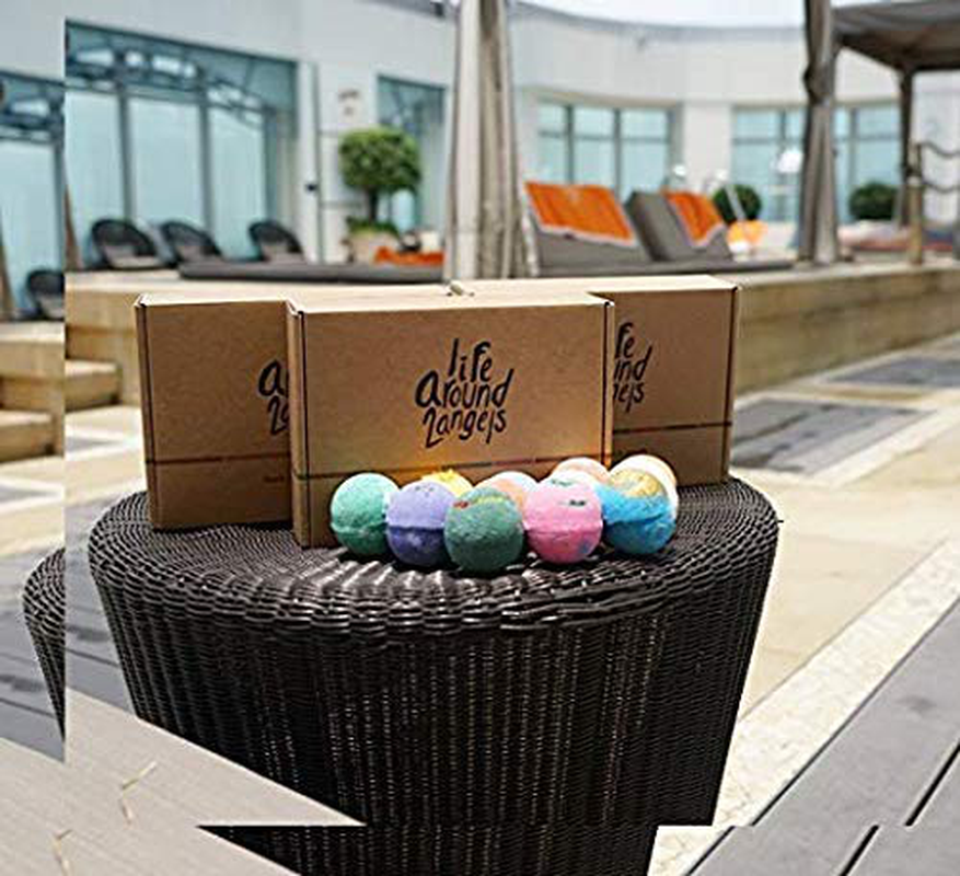 LifeAround2Angels Bath Bombs Gift Set 12 USA made Fizzies, Shea & Coco Butter Dry Skin Moisturize, Perfect for Bubble & Spa Bath. Handmade Birthday Mothers day Gifts idea For Her/Him, wife, girlfriend Arts & Entertainment > Party & Celebration > Gift Giving Lifearound2angels   