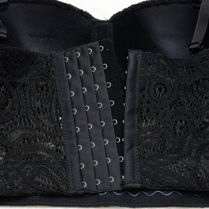 ELLACCI Women'S Paisley Mesh Lace Bustier Crop Top Sexy Corset Top Bra Black Apparel & Accessories > Clothing > Underwear & Socks > Lingerie ELLACCI   