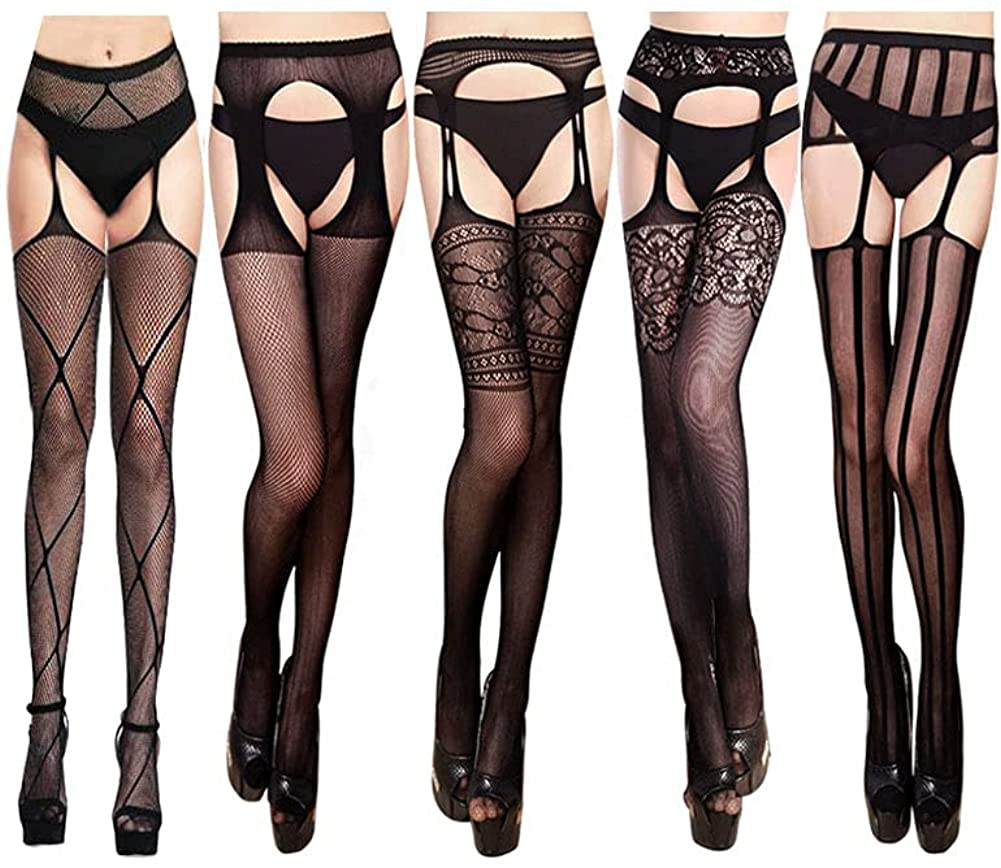 VERO MONTE Women Patterned Fishnets Tights Small Hole Thigh High Sexy Stockings Apparel & Accessories > Clothing > Underwear & Socks > Shapewear VERO MONTE Thigh High Modern Combo, Black, 5 Pairs 5 Styles ( Height: 5'5" - 5'11" / Weight: 100-180lbs ) 