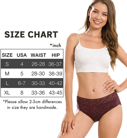 Cotton Hipster Panties for Women Lace Hiphugger Panties Bikini Underwear Pack Apparel & Accessories > Clothing > Underwear & Socks > Underwear Altheanray   