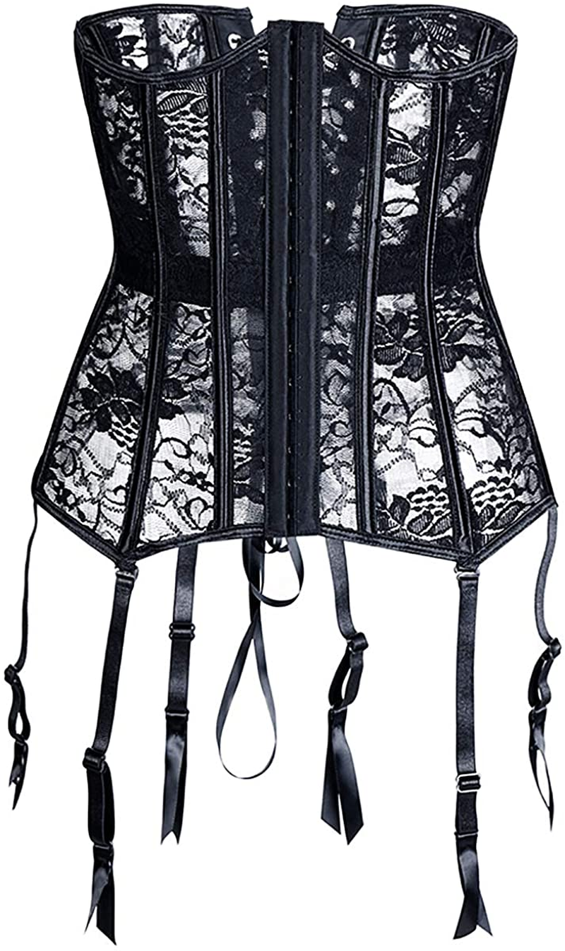 Topmelon Women Renaissance Underbust Corset Mesh Lace Corset Waist Cincher Oil Painting Bustier Apparel & Accessories > Clothing > Underwear & Socks > Lingerie TOPMELON   