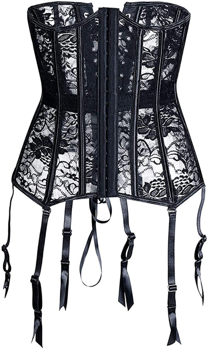 Topmelon Women Renaissance Underbust Corset Mesh Lace Corset Waist Cincher Oil Painting Bustier Apparel & Accessories > Clothing > Underwear & Socks > Lingerie TOPMELON   