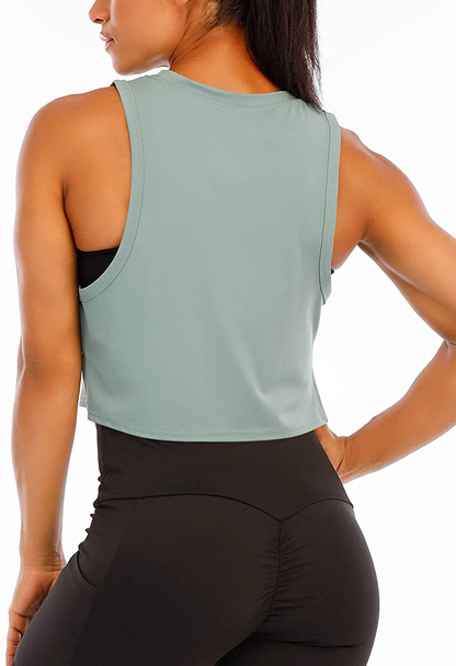 Haola Women'S Loose Sleeveless Cropped Muscle Open Side Yoga Tops Workout Cool T-Shirt Running Short Tank Crop Tops Apparel & Accessories > Clothing > Activewear Kylie Max   