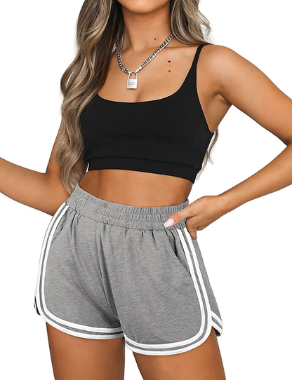 OFEEFAN Womens Athletic Shorts with Pockets Workout Running Summer Lounge Dolphin Shorts Apparel & Accessories > Clothing > Shorts Kylie Max   