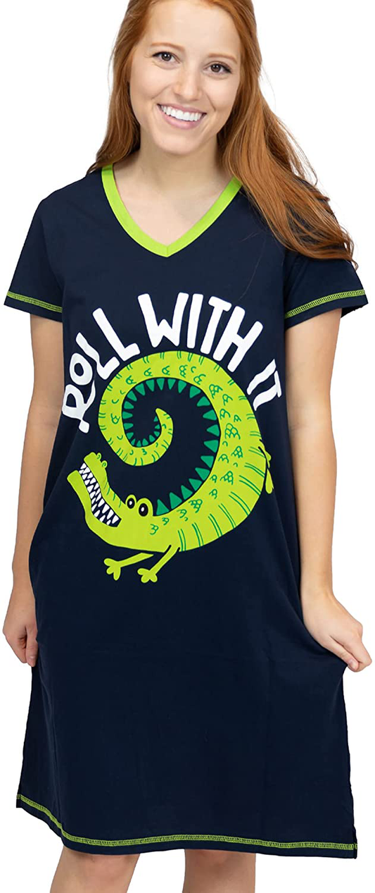 Lazy One V-Neck Nightshirts for Women, Animal Designs Apparel & Accessories > Clothing > Sleepwear & Loungewear > Nightgowns Kylie Max   