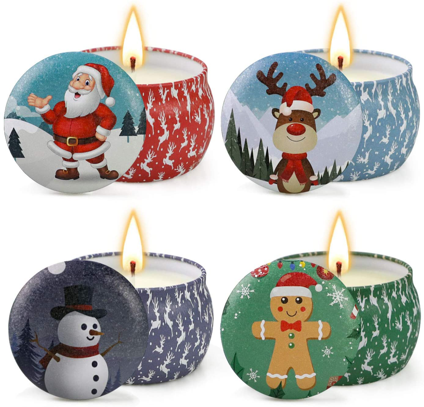 Scented Candles Gifts Set for Women, Aromatherapy Candles for Home Scented, Upgraded Large Tin of Soy Candle Lavender Candle Birthday Gifts for Women Mom Bath Spa Meditation Christmas Gifts Candles Arts & Entertainment > Party & Celebration > Gift Giving LGJDF Christmas Cookie, Appl Cinnamon, Fir, Lavender  