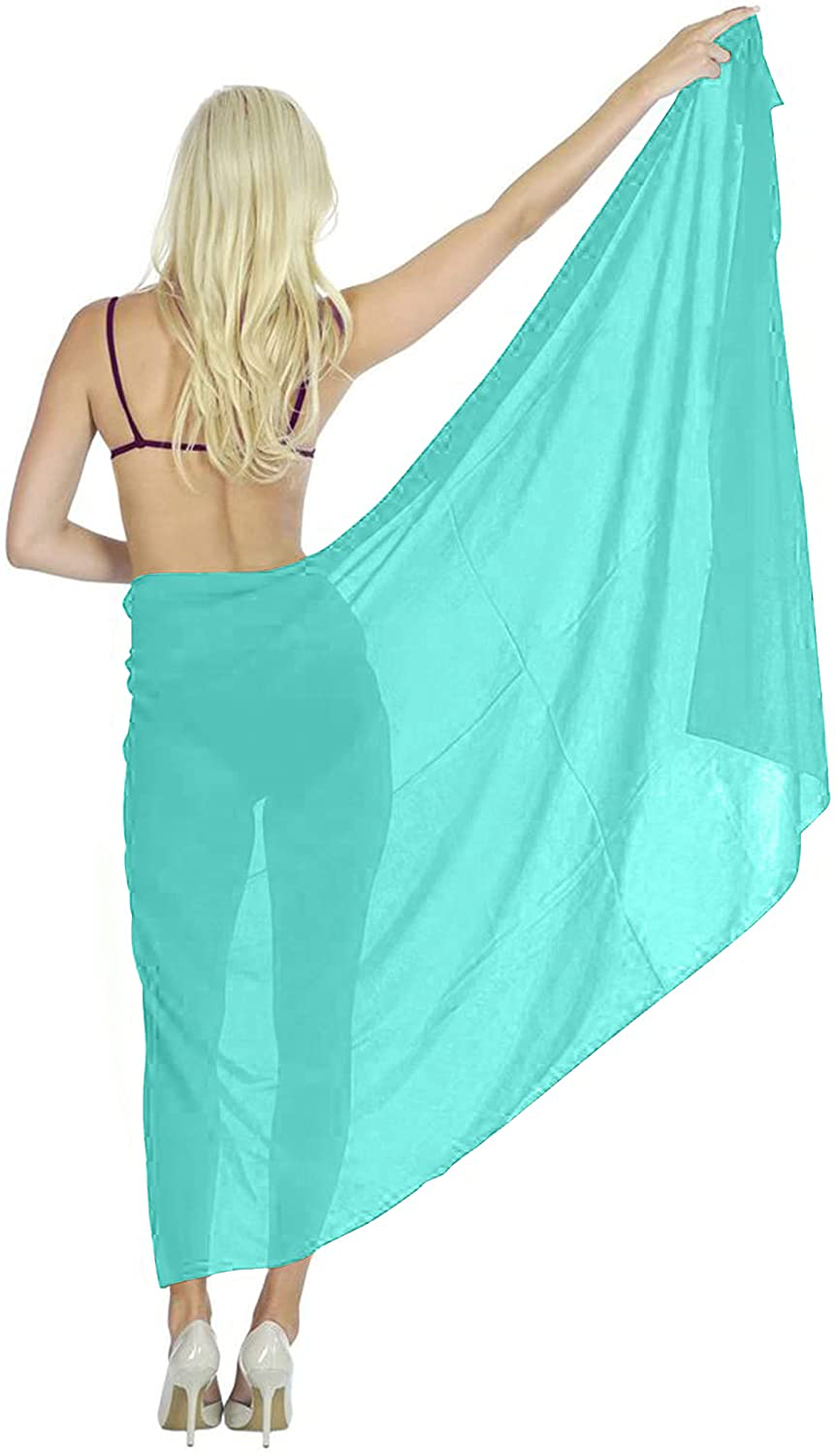 Ekouaer Sarong Swimsuit Coverup for Women Chiffon Long Beach Tie Wrap Skirt Sexy Bikini Sheer Scarf Bathing Suit Bottom Apparel & Accessories > Clothing > Swimwear Kylie Max   