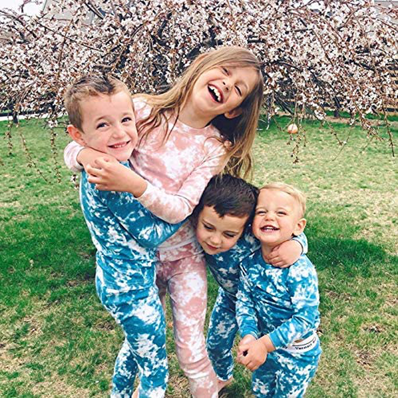 VAENAIT BABY 12M-12 Toddler Kids Boys Girls 100% Cotton Marbling Sung Fit Sleepwear Pajamas 2Pcs Pjs Set Apparel & Accessories > Clothing > Sleepwear & Loungewear > Pajamas Kylie Max   