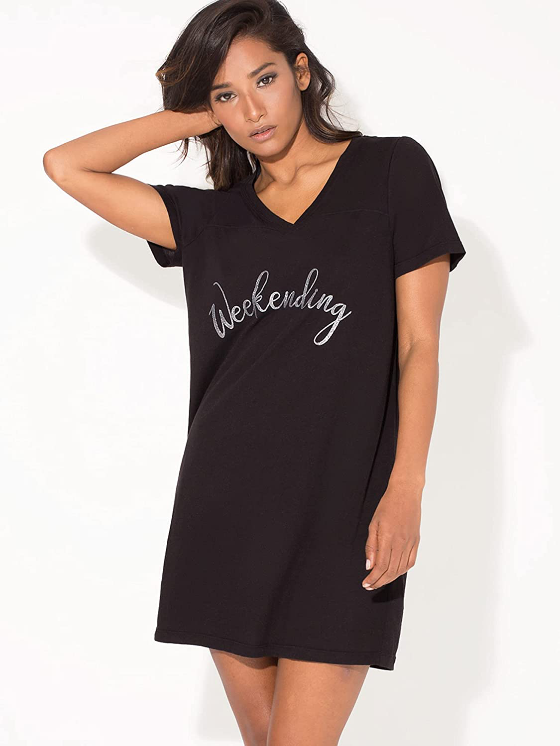 Smart & Sexy Women'S V-Neck Oversized Sleep Shirt Apparel & Accessories > Clothing > Sleepwear & Loungewear > Nightgowns Kylie Max   