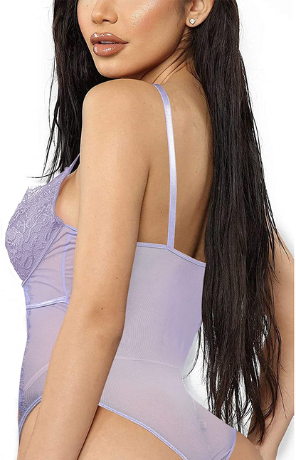 Aranmei Women's Sexy Eyelash Lace bodysuit Snap Crotch Teddy Lingerie Apparel & Accessories > Clothing > Underwear & Socks > Lingerie Aranmei   