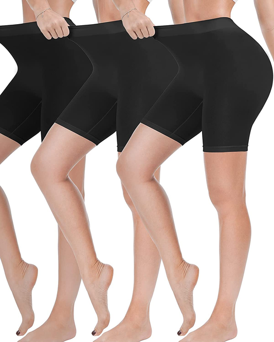 Reamphy 3 Pack Slip Shorts for Women under Dress,Comfortable Smooth Yoga Shorts,Workout Biker Shorts Apparel & Accessories > Clothing > Underwear & Socks > Shapewear Reamphy Black*3 Medium 