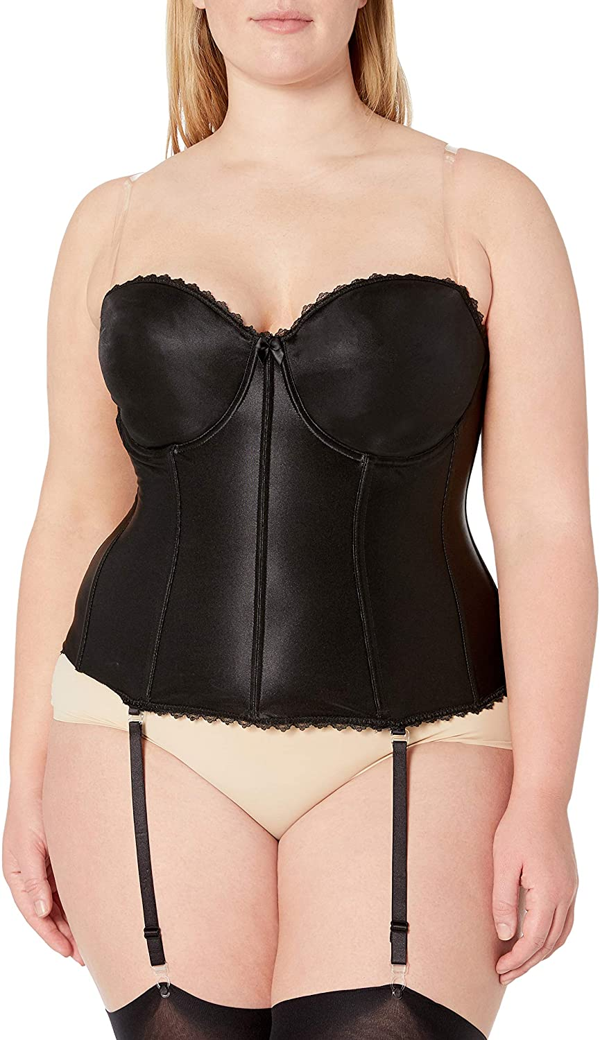 Va Bien Women'S plus Size Smooth Satin Hourglass Bustier Apparel & Accessories > Clothing > Underwear & Socks > Lingerie Va Bien   