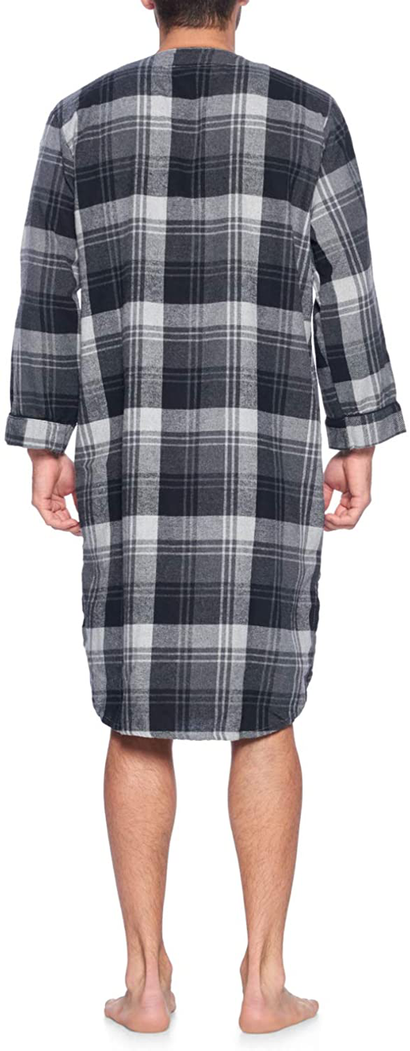 Ashford & Brooks Mens Flannel Plaid Long Sleep Shirt Henley Nightshirt Apparel & Accessories > Clothing > Sleepwear & Loungewear > Nightgowns Kylie Max   