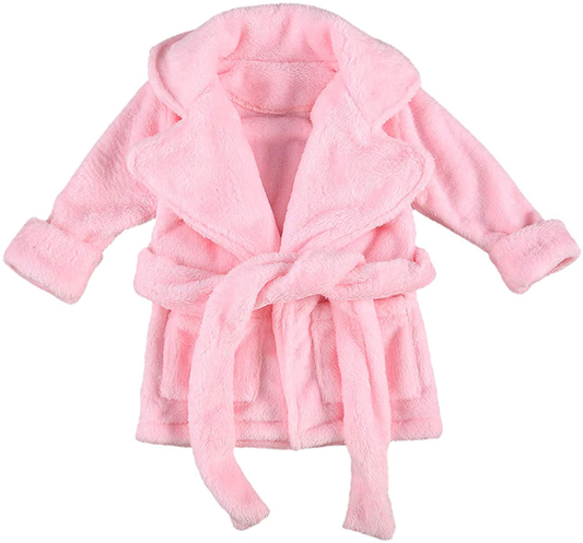 Unisex Baby Plush Bathrobe Plain Kimono Gown Newborn Toddler Girls Boys Towel Robe Nightwear Clothes Apparel & Accessories > Clothing > Sleepwear & Loungewear > Robes Kylie Max   