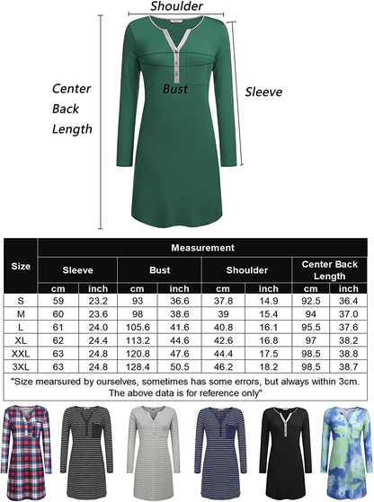 Ekouaer Women'S Nightshirt Long Sleeve Button down Nightgown V-Neck Sleepwear Short Sleeve Pajama Dress Apparel & Accessories > Clothing > Sleepwear & Loungewear > Nightgowns Kylie Max   