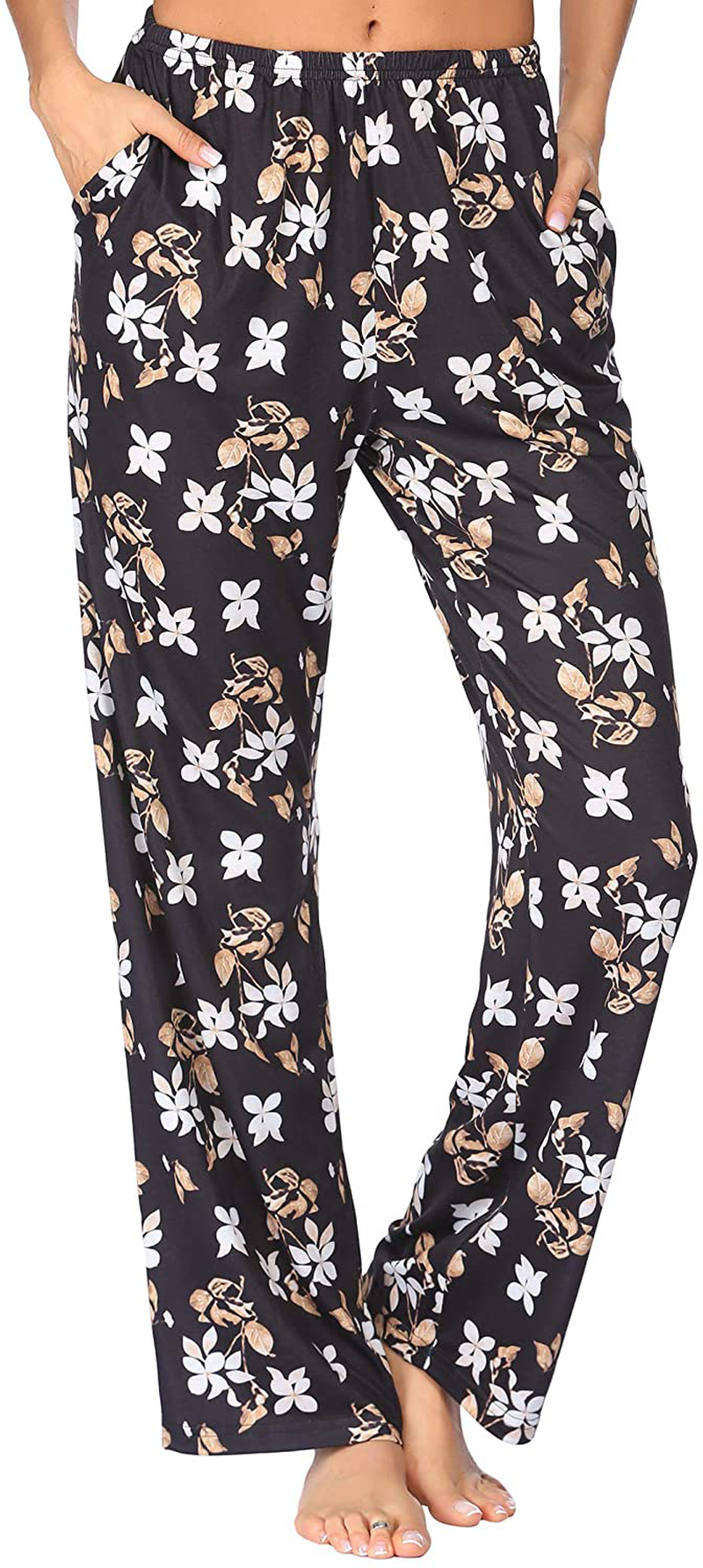 Ekouaer Pajama Pants Women'S Casual Lounge Pants Soft Cotton Sleepwear Pj Bottoms with Pockets S-XXL Apparel & Accessories > Clothing > Sleepwear & Loungewear > Pajamas Kylie Max   