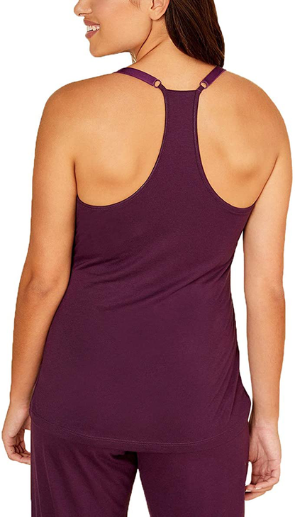 Cosabella Women'S Bella Curvy Racerback Cami Robe & Pant Pajama Set, Deep Ruby/Deep Ruby, Petite Apparel & Accessories > Clothing > Sleepwear & Loungewear Kylie Max   