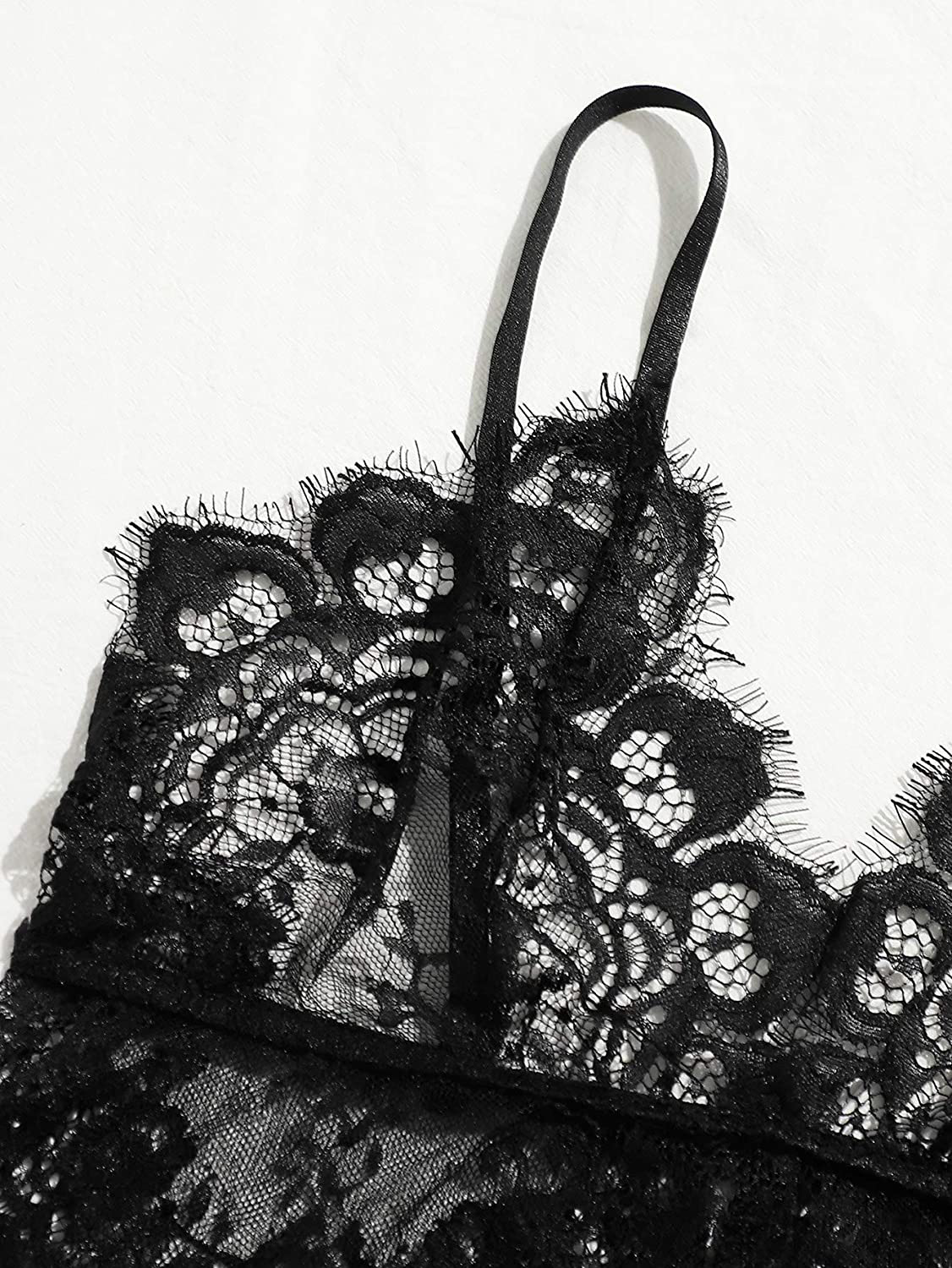 SOLY HUX Women'S Lace Sheer Cami Top with Satin Shorts Pajama Set Sleepwear Apparel & Accessories > Clothing > Sleepwear & Loungewear Kylie Max   