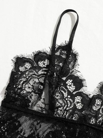 SOLY HUX Women'S Lace Sheer Cami Top with Satin Shorts Pajama Set Sleepwear Apparel & Accessories > Clothing > Sleepwear & Loungewear Kylie Max   