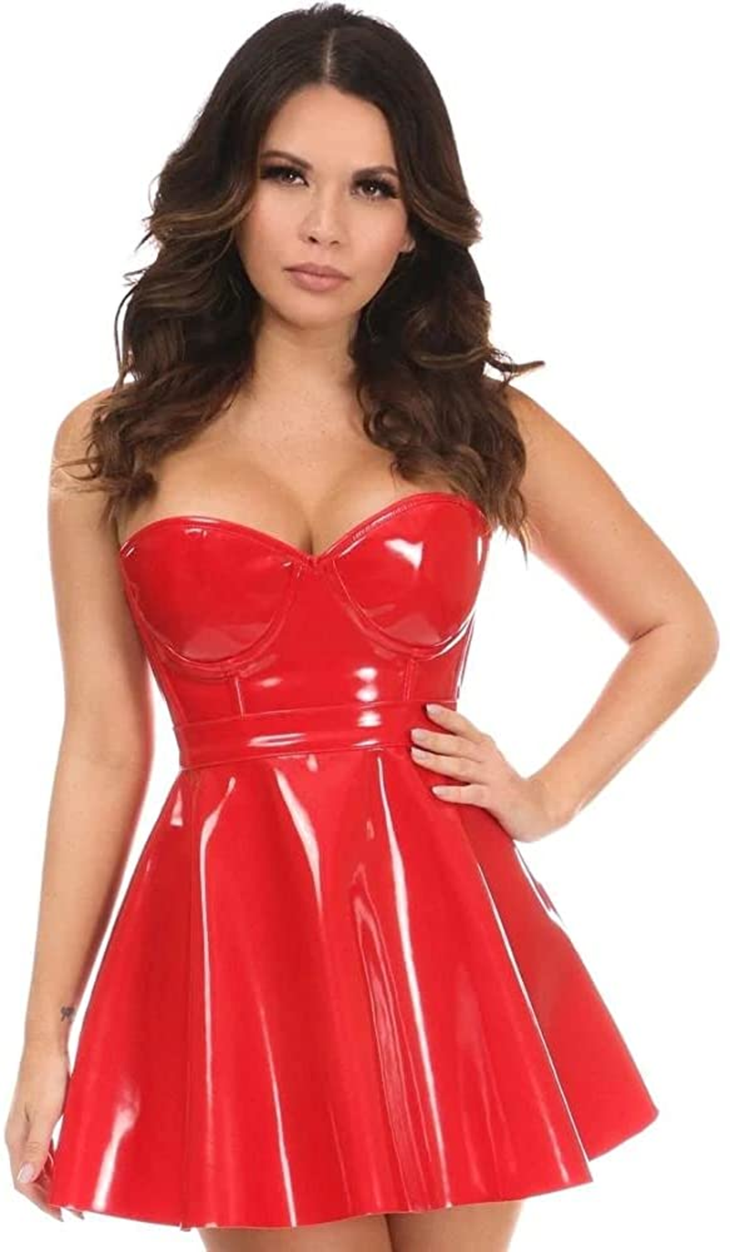 Daisy Corsets Lavish Black Patent PVC Underwire Bustier Apparel & Accessories > Clothing > Underwear & Socks > Lingerie Daisy corsets   