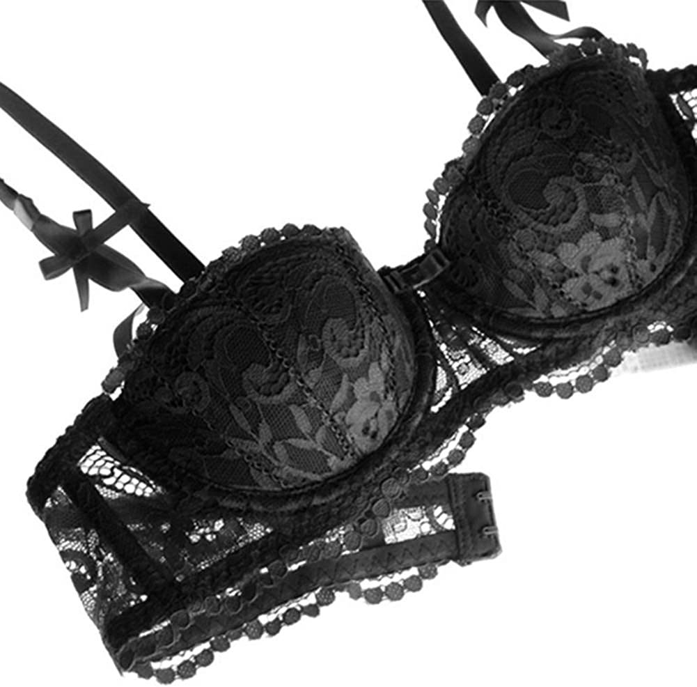 Women Push up Bras Set Lace Lingerie Bra Panties Garter Stocking 4Pcs/Lot Apparel & Accessories > Clothing > Underwear & Socks > Lingerie Varsbaby   