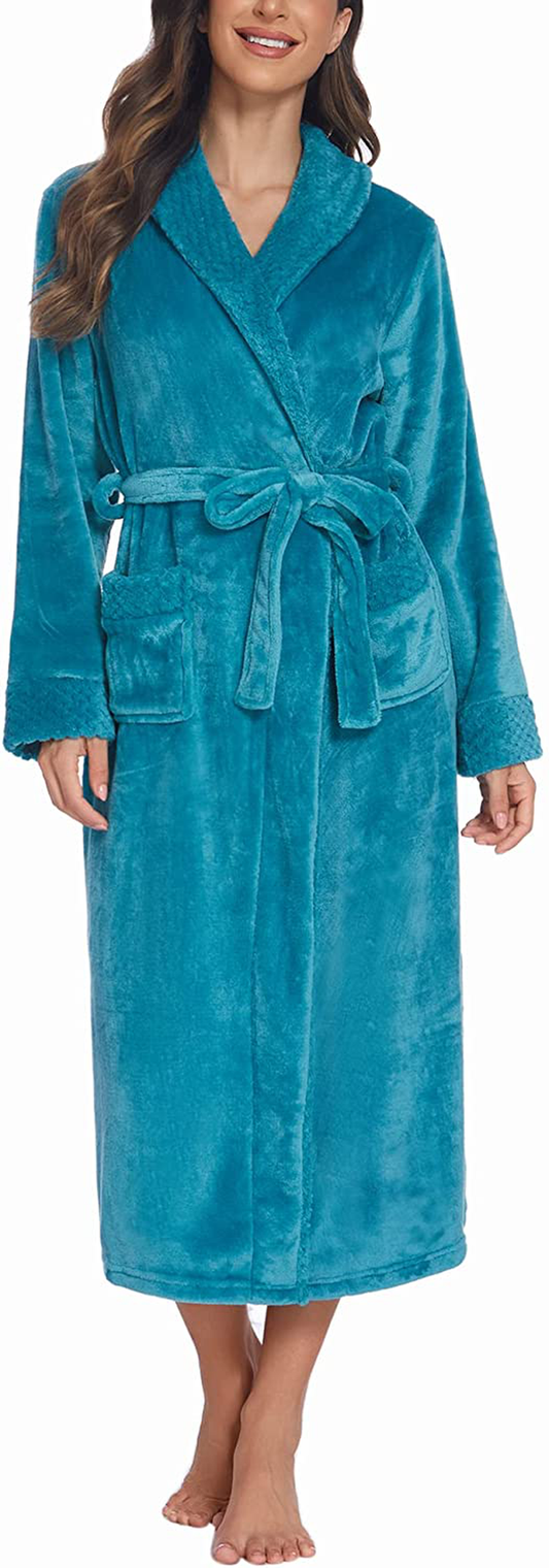 Ekouaer Womens Soft and Warm Fleece Bathrobe Kimono Spa Robe Apparel & Accessories > Clothing > Sleepwear & Loungewear > Robes Kylie Max   