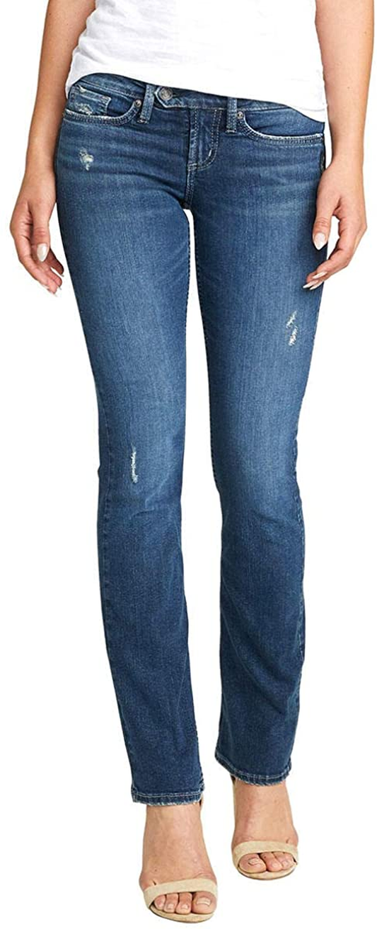 Silver Jeans Co. Women'S Tuesday Low Rise Slim Bootcut Jeans Apparel & Accessories > Clothing > Underwear & Socks > Underwear KYLIE MAX Dark Indigo Shade 26W x 33L 