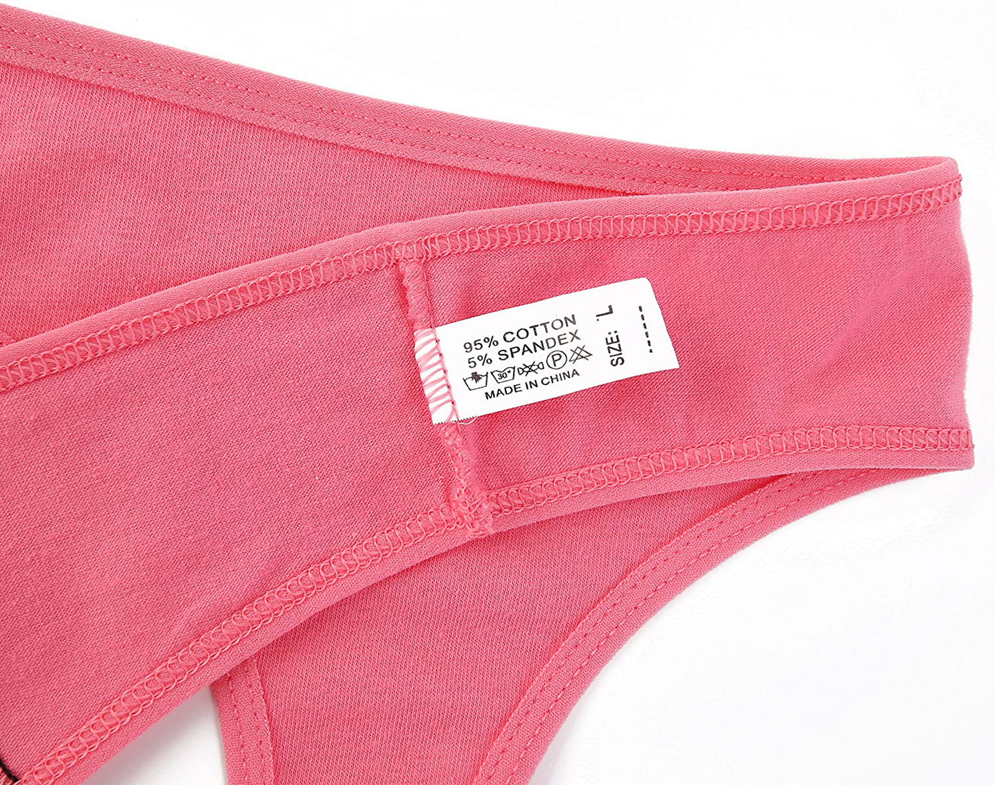 ELACUCOS 6 Pack Women's Thongs Cotton Breathable Panties Bikini Underwear Apparel & Accessories > Clothing > Underwear & Socks > Underwear ELACUCOS   