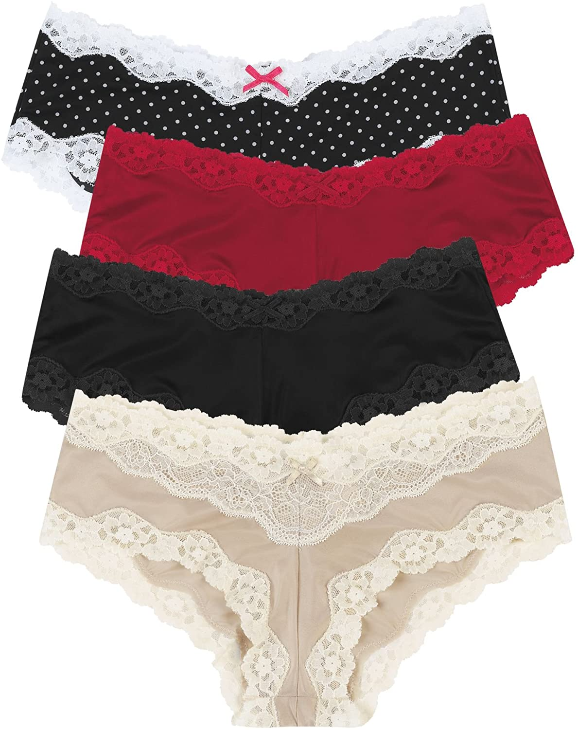 Maidenform Womens Cheeky Micro 4-Pack Hipsters, S/5 Apparel & Accessories > Clothing > Underwear & Socks > Underwear Maidenform   