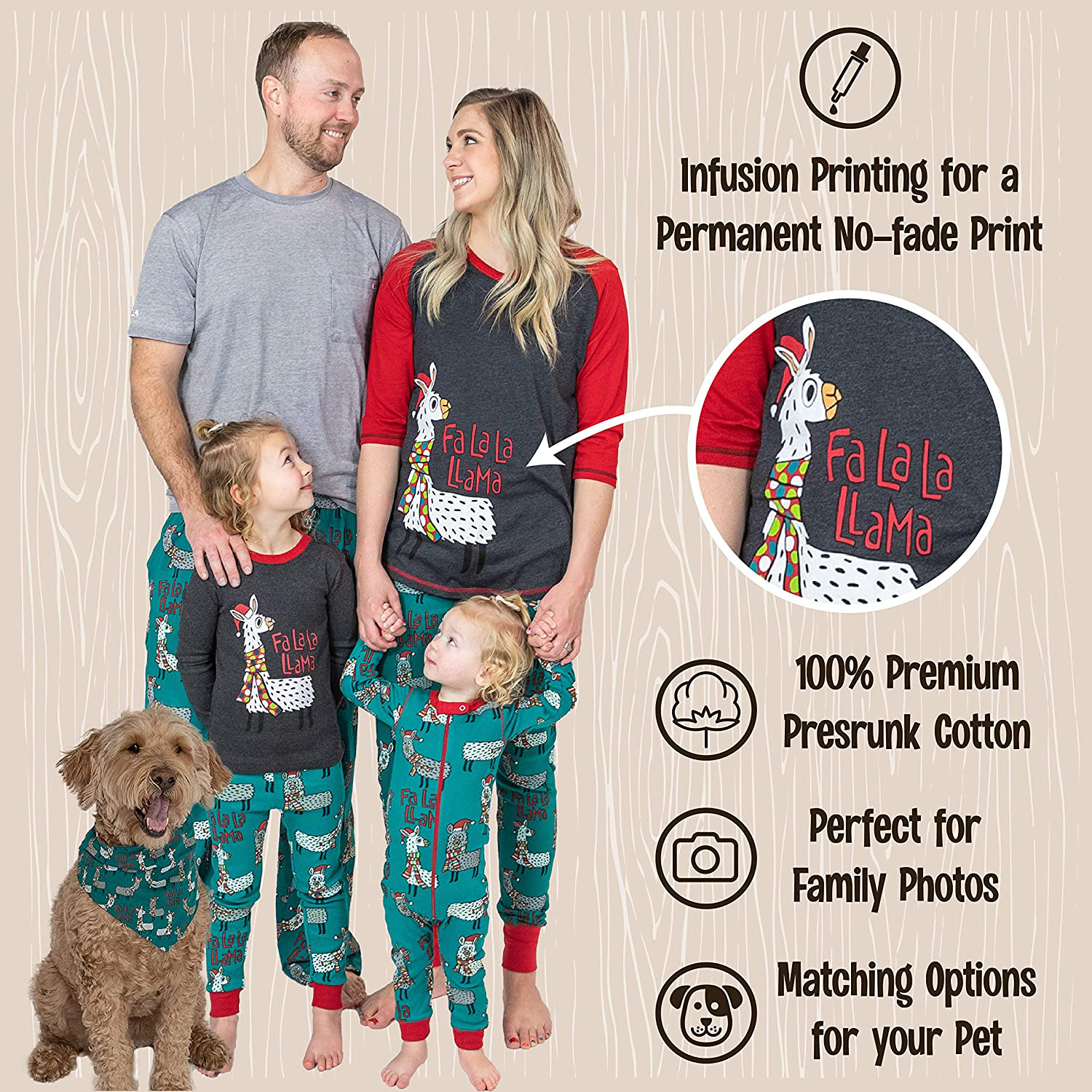 Lazy One Matching Family Pajama Sets for Adults, Teens, Kids, and the Dog (FA La La Llama) Apparel & Accessories > Clothing > Sleepwear & Loungewear > Pajamas Kylie Max   