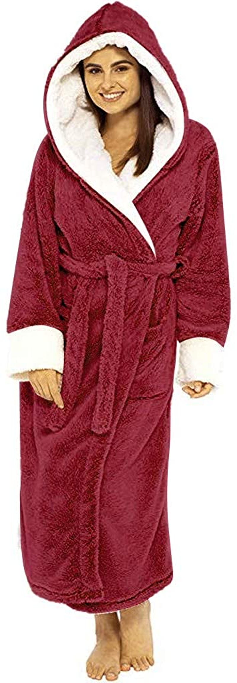 Women'S Autum Winter plus Size Hooded Jumpsuit Pajamas Robe,Loose Long Bathrobe Sleepwear Loungewear Negligees Nightgowns Apparel & Accessories > Clothing > Underwear & Socks > Shapewear AKshehe   