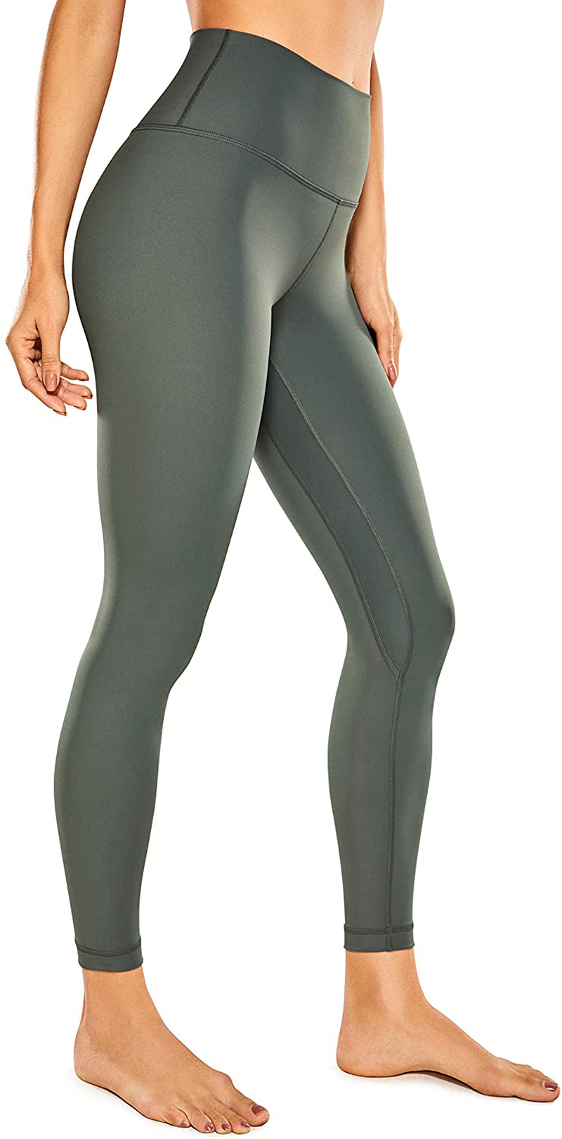 CRZ YOGA Women's Naked Feeling Yoga Pants 25 Inches - 7/8 High Waisted Workout Leggings Apparel & Accessories > Clothing > Activewear CRZ YOGA Grey Sage Large 