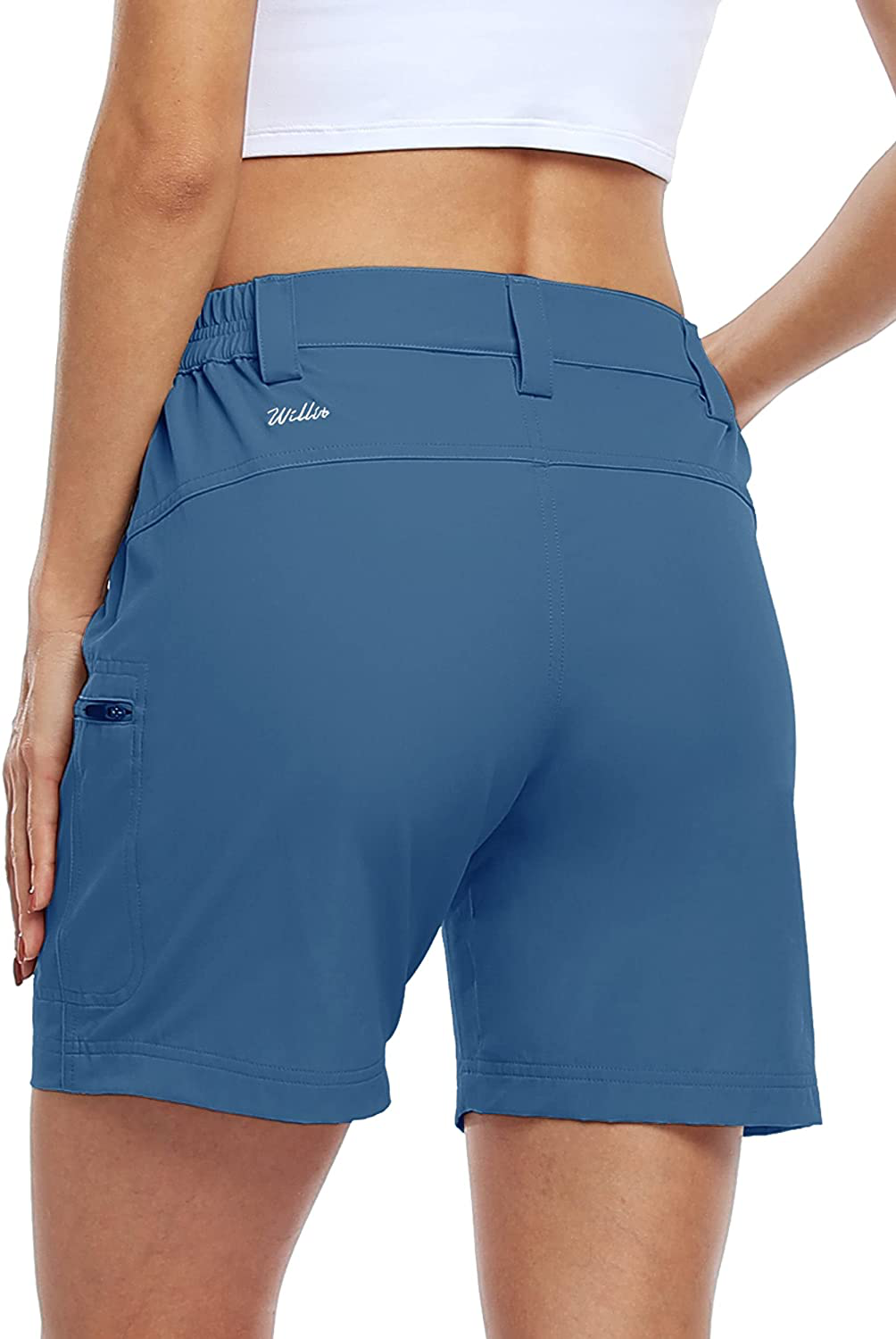 Willit Women'S Hiking Cargo Shorts Stretch Golf Active Shorts Outdoor Summer Shorts with Pockets Water Resistant 5" Apparel & Accessories > Clothing > Shorts Kylie Max   