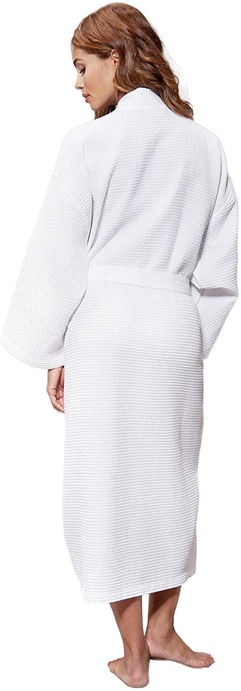 Turquaz Linen Lightweight Long Waffle Kimono Unisex Spa Robe Apparel & Accessories > Clothing > Sleepwear & Loungewear > Robes Kylie Max   
