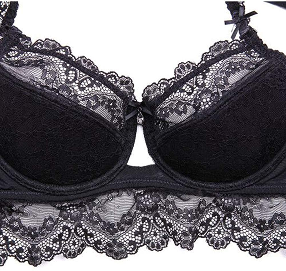 Women Push up Embroidery Bras Set Lace Lingerie Bra and Panties and Socks 4 Piece Apparel & Accessories > Clothing > Underwear & Socks > Lingerie Ningsige   