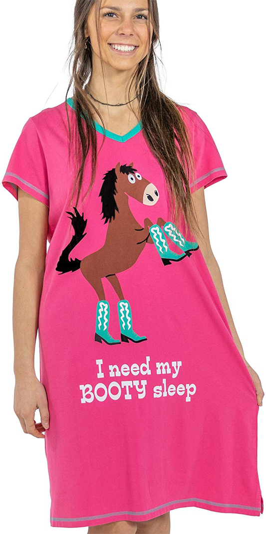 Lazy One V-Neck Nightshirts for Women, Farm Animal Designs Apparel & Accessories > Clothing > Sleepwear & Loungewear > Nightgowns Kylie Max   