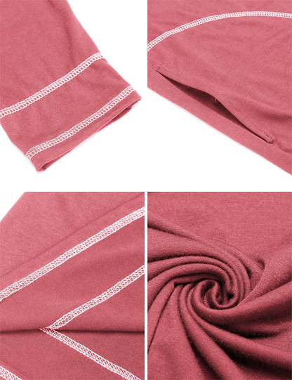 Ekouaer Women'S Nightshirt Long Sleeve Nightgown round Neck Sleepwear Full Length Pajama Dress with Pockets Loungewear S-XXL Apparel & Accessories > Clothing > Sleepwear & Loungewear > Nightgowns Kylie Max   