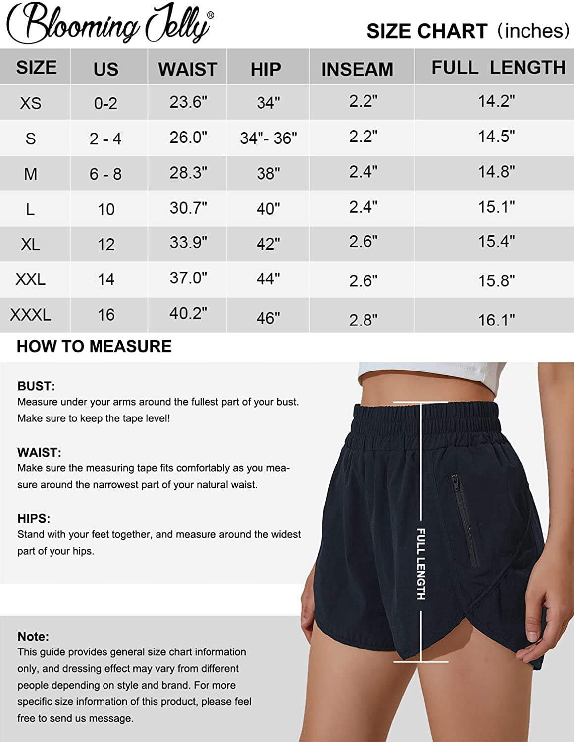 Blooming Jelly Womens High Waisted Running Shorts Athletic Workout Shorts Quick Dry Pants with Zipper Pocket Apparel & Accessories > Clothing > Shorts Kylie Max   