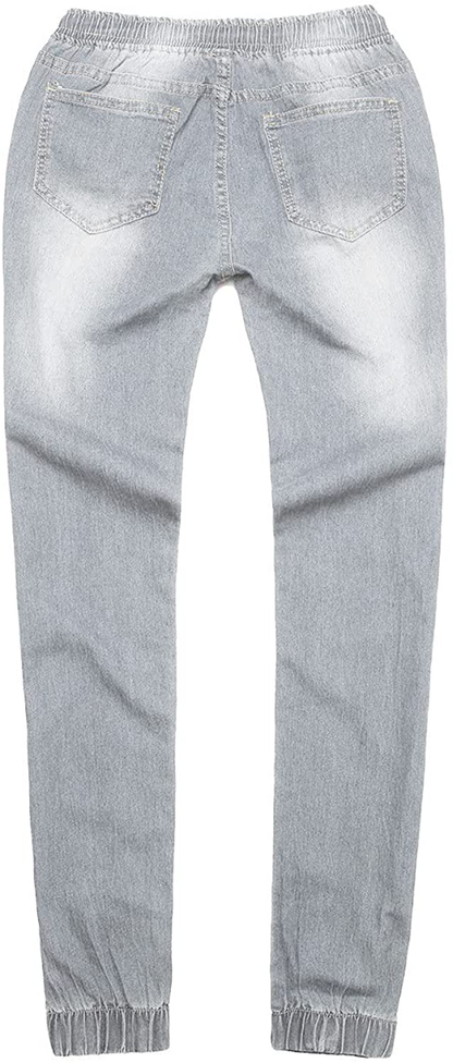 Burband Womens Jeans Drawstring Elastic Waist Sweatpants Active Wear Jogger Pants Sports Lounge Pants with Pockets Apparel & Accessories > Clothing > Underwear & Socks > Shapewear Burband   