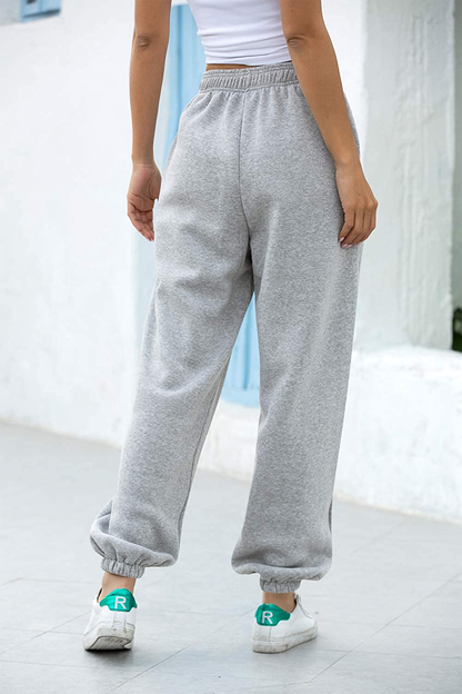 Women'S Cinch Bottom Sweatpants Pockets High Waist Sporty Gym Athletic Fit Jogger Pants Lounge Trousers Apparel & Accessories > Clothing > Activewear Kylie Max   