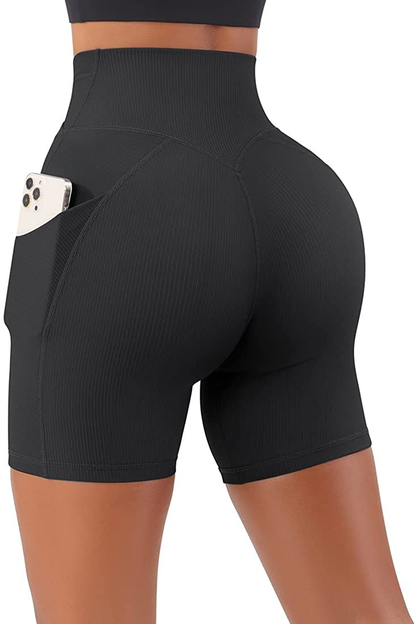SUUKSESS Women Cross Workout Shorts with Pockets 5" High Waist Booty Biker Short Apparel & Accessories > Clothing > Shorts Kylie Max   